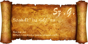 Szakály Géza névjegykártya