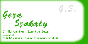 geza szakaly business card